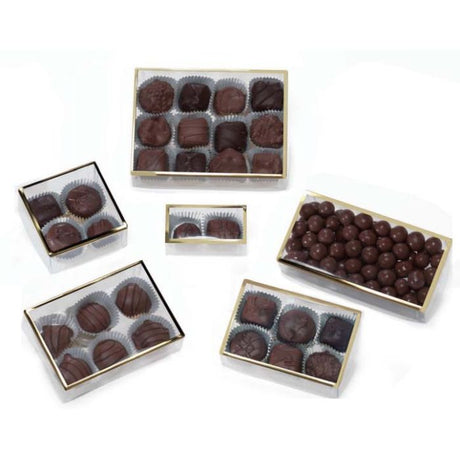 Gold Trim Clear Chocolate Boxes