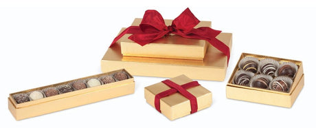 Gold - Rectangle Set Up Candy Box - (12 Pc.) 6-3/8 x 4-3/4 x 1-3/16"