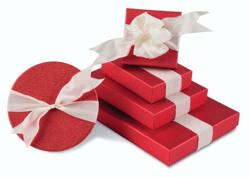 Sparkle Red - Rectangle Set Up Candy Box - (6 Pc.) 4-3/4 x 3-1/4 x 1-3/16"