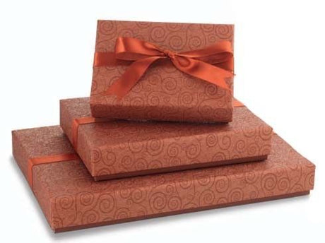 Chestnut Swirl - Rectangle Set Up Candy Box - (6 Pc.) 4-3/4 x 3-1/4 x 1-3/16"