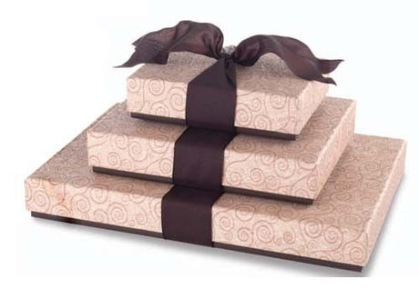 Taupe Swirl - Rectangle Set Up Candy Box - (24 Pc.) 9-1/2 x 6-3/8 x 1-3/16"
