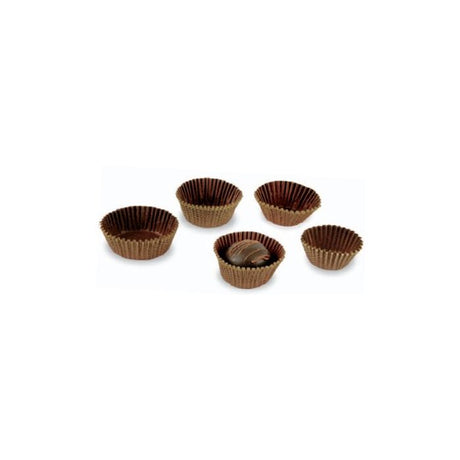 Gold Striped Candy Cups - White and Brown