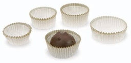 White  / Gold Striped - Candy Cups - 1-1/4 x 7/8"