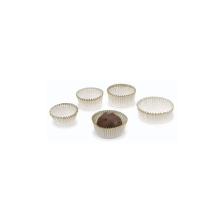 Gold Striped Candy Cups - White and Brown