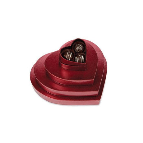 Crimson Heart Shaped Chocolate Boxes