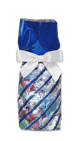 Solid Top Diagonal Stripes Blue - Stand Up Candy Bag - (1 lb) 2-3/4 x 2 x 11"