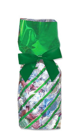 Solid Top Diagonal Stripes Green - Stand Up Candy Bag - (2 lb) 3-1/4 x 2 x 12-1/2"