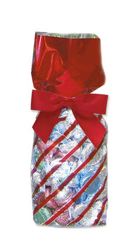 Solid Top Diagonal Stripes Red - Stand Up Candy Bag - (1 lb) 2-3/4 x 2 x 11"
