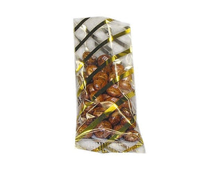 Diagonal Stripe Gold - Flat Foil Accent Candy Bag - 3 x 6"