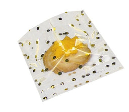 Small Dots Gold - Flat Foil Accent Candy Bag - 3 x 6"