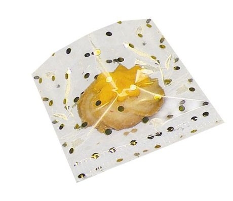 Small Dots Gold - Flat Foil Accent Candy Bag - 3 x 8"