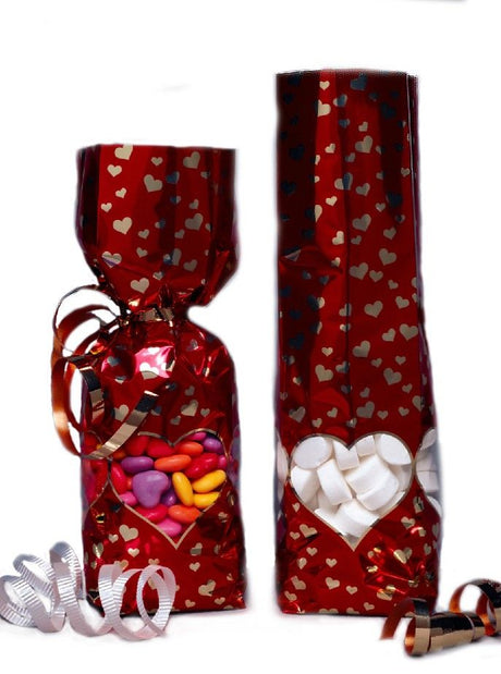 Heart Window - Stand Up Candy Bag - (1 lb) 2-3/4 x 2 x 11"
