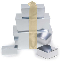 Silver - Ballotin Box - (2 Pc.) 2-5/8 x 1-5/16 x 1-1/4"