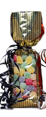Striped Window Gold/Black - Stand Up Candy Bag - (1 lb) 2-3/4 x 2 x 11"