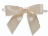 Cream - Bow with Twist Tie - 3-1/2" Width Bow - 4" Twist Tie
