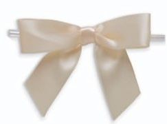 Cream - Bow with Twist Tie - 3-1/2" Width Bow - 4" Twist Tie
