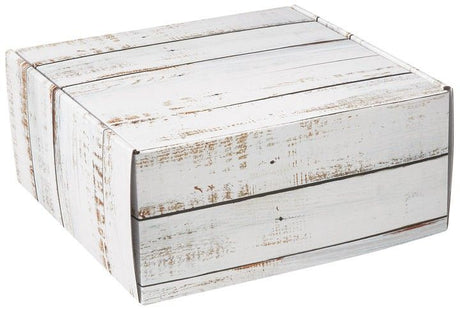 Distressed White Wood - Decorative Mailer - 9 x 9 x 4"