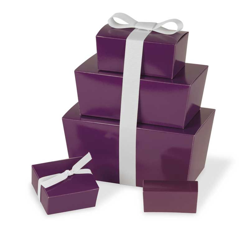 Aubergine - Ballotin Box - (4 Pc.) 2-5/8 x 2-1/2 x 1-1/4"