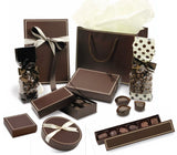 Brown - Cream Trim - Rectangle Set Up Candy Box - (24 Pc.) 9-1/2 x 6-3/8 x 1-3/16"