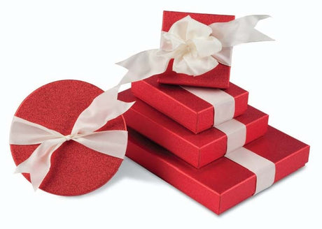 Sparkle Red - Rectangle Set Up Candy Box - (6 Pc.) 4-3/4 x 3-1/4 x 1-3/16"
