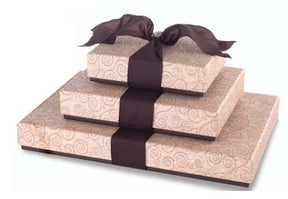Taupe Swirl - Rectangle Set Up Candy Box - (12 Pc.) 6-3/8 x 4-3/4 x 1-3/16"