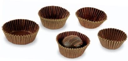 Brown  / Gold Striped - Candy Cups - 1-1/4 x 7/8"