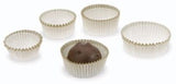 White  / Gold Striped - Candy Cups - 1-1/8 x 3/4"