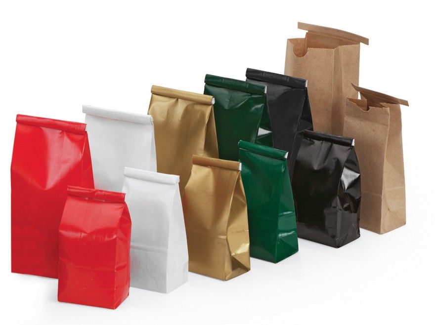 Green - Coffee Bags - 3-3/8 x 2-1/2 x 7-3/4"