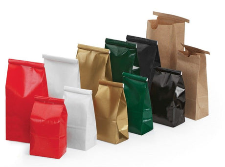 Red - Coffee Bags - 3-3/8 x 2-1/2 x 7-3/4"