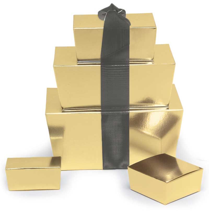 Gold - Ballotin Box - (1/4 lb) 4-1/8 x 2-5/8 x 1-7/8"