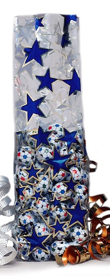 Stars Blue - Stand Up Candy Bag - (1 lb) 2-3/4 x 2 x 11"