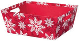 Red & White Snowflakes - Market Tray - 12 x 9-1/2 x 4-1/2"