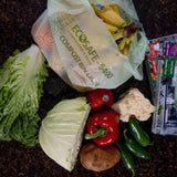 EcoSafe Zero Waste Compostable Shopping Bag with Handles, 12 × 7 × 20 in, 0.85 mil, 15 lb Capacity (QTY 500), SKU TB1920-85