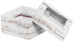 Distressed White Wood - Window Gourmet Gift Box - 3-1/2 x 3-1/2 x 2"
