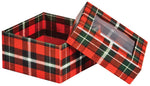 Christmas Plaid - Window Gourmet Gift Box - 3-1/2 x 3-1/2 x 2"