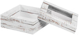 Distressed White Wood - Window Gourmet Gift Box - 5-1/2 x 5-1/2 x 2"