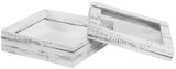 Distressed White Wood - Window Gourmet Gift Box - 7-1/2 x 7-1/2 x 2"