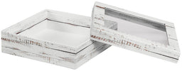 Distressed White Wood - Window Gourmet Gift Box - 7-1/2 x 7-1/2 x 2"
