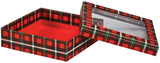 Christmas Plaid - Window Gourmet Gift Box - 7-1/2 x 7-1/2 x 2"