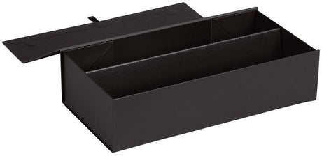 Black - Magnetic Closure Wine Gift Boxes - 6-5/8 x 3-1/4 x 13" (2 Bottle)