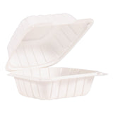 ProPlanet Hinged Lid Containers, 6 x 6.3 x 3.3, White, Plastic, 400/Carton