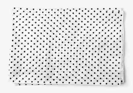 Black Dots On White SatinWrap printed tissue paper, sheets
