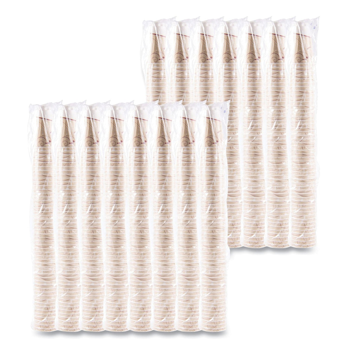Dart Trophy Plus Dual Temperature Insulated Cups in Symphony Design, 16 oz, Beige, 50/Pack, 15 Packs/Carton
