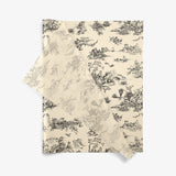 Toile Black On Oatmeal SatinWrap printed tissue paper, folded sheets