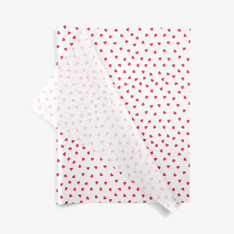 Contemporary Hearts SatinWrap printed tissue paper, folded sheets