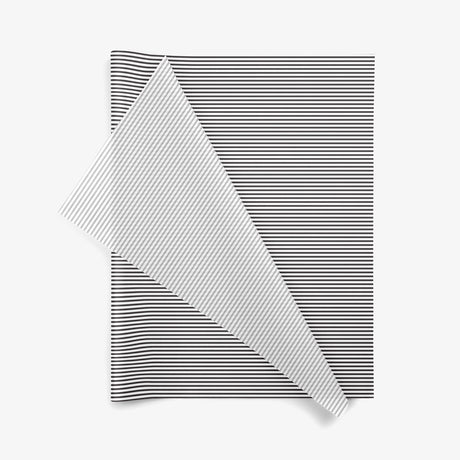 Black Stripes On White SatinWrap printed tissue paper, folded sheets