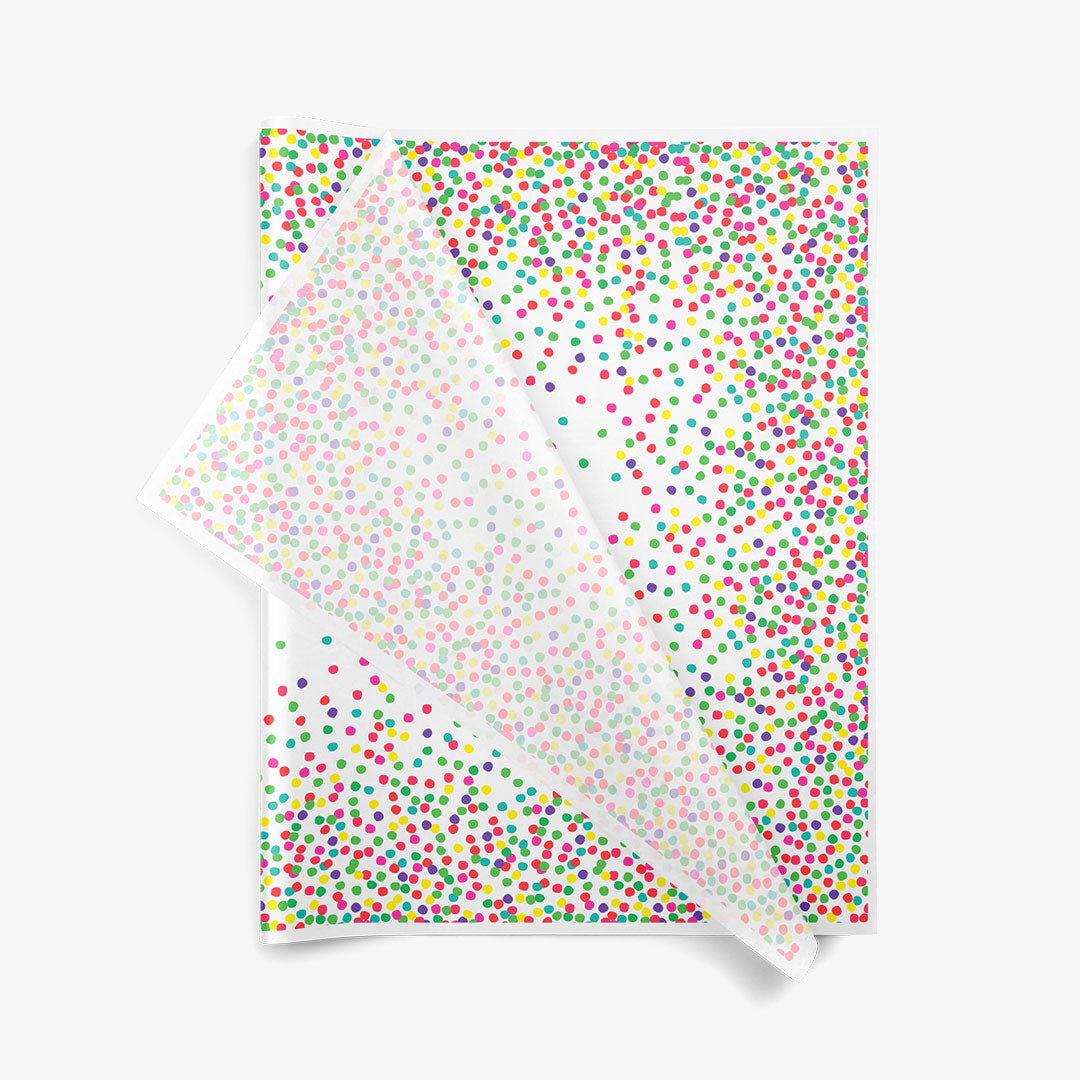Confetti Dots SatinWrap printed tissue paper, folded sheets