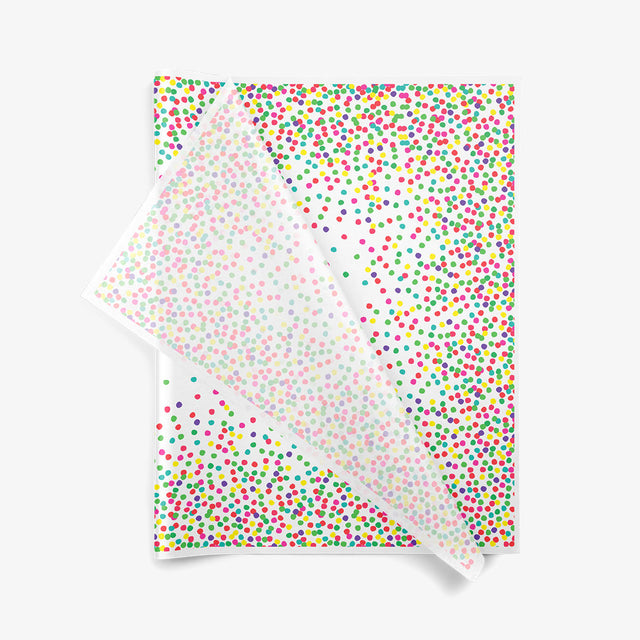 Confetti Dots SatinWrap printed tissue paper, folded sheets