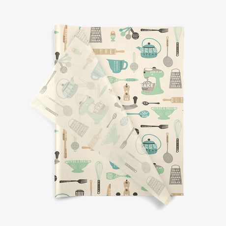 Grandma's Kitchen SatinWrap printed tissue paper, folded sheets
