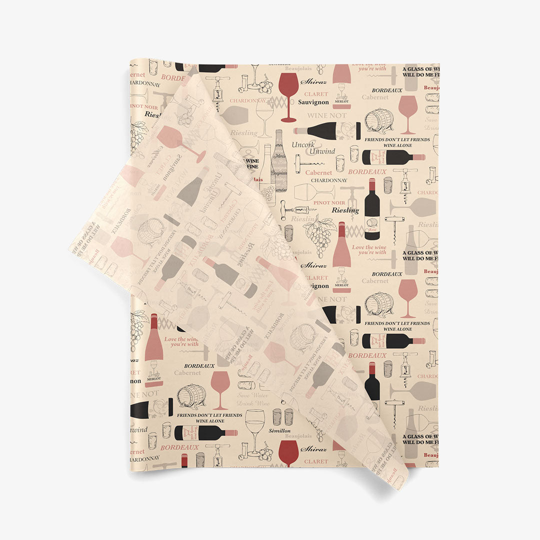 Wine Not? SatinWrap printed tissue paper, folded sheets